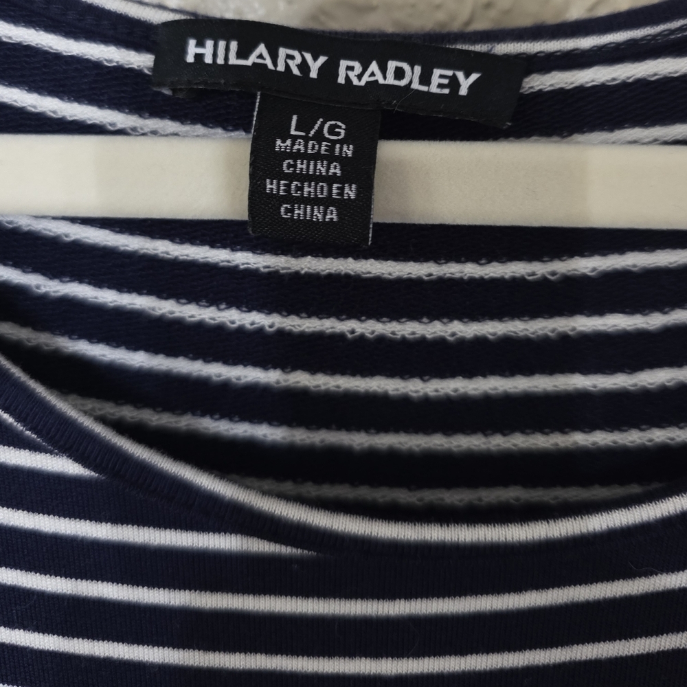 🔸️5 FOR $25 Hilary Radley Black and White Striped Midi Dress - Picture 3 of 8